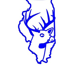 deerstates illinoisDie Cut Vinyl Decal Sticker for Car Truck Motorcycle Window Bumper Wall Decor