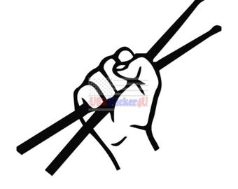 Music  Drumsticks Drums Vinyl Sticker Decal For Car Truck Motorcycle Vehicle Bumper Window Mug Laptop Tablet Room Wall Decor