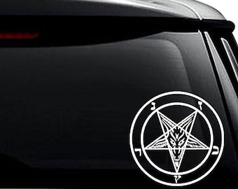 Baphomet Sabbatic Goat Pentagram Pagan Decal Sticker For Use On Laptop, Helmet, Car, Truck, Motorcycle, Windows, Bumper, Wall, and Decor