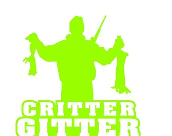 Critter Gitter Squirrel Rabbit Hunting Die Cut Vinyl Decal Sticker for Car Truck Motorcycle Window Bumper Wall Decor