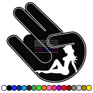 May include: Black and white graphic of a hand gesture with a silhouette of a woman inside. The hand shows the Shocker sign. The image includes a color palette at the bottom.