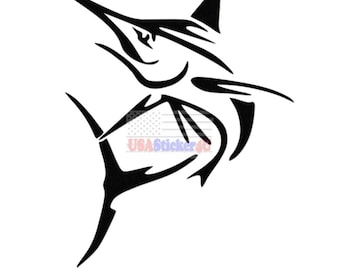 Wildlife Marlin Vinyl Sticker Decal For Car Truck Motorcycle Vehicle Bumper Window Mug  Laptop Tablet Room Wall Decor