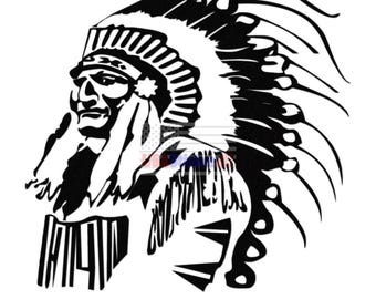 Other Indian Chief Vinyl Sticker Decal For Car Truck Motorcycle Vehicle Bumper Window Mug Laptop Tablet Room Wall Decor