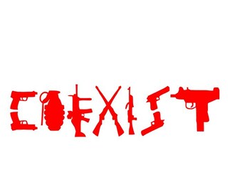 guns coexist Die Cut Vinyl Decal Sticker for Car Truck Motorcycle Window Bumper Wall Decor