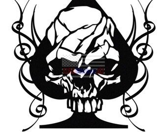 Skull Ace Card Vinyl Sticker Decal For Car Truck Motorcycle Vehicle Bumper Window Mug  Laptop Tablet Room Wall Decor