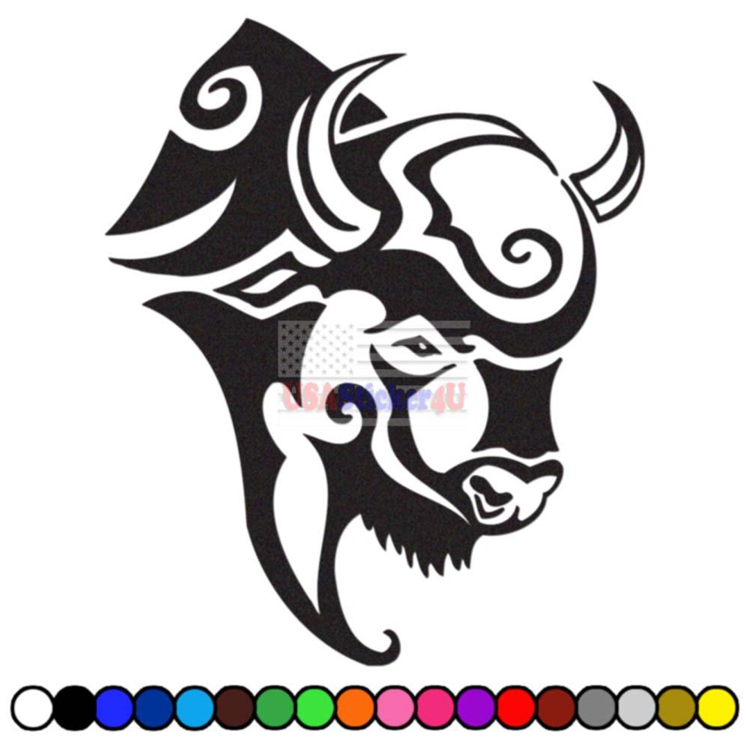 Buffalo Rv Sticker Animal Tribal Buffalo Vinyl Sticker Decal for Car Truck Motorcycle ...