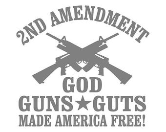 guns 2nd amendment Die Cut Vinyl Decal Sticker for Car Truck Motorcycle Window Bumper Wall Decor
