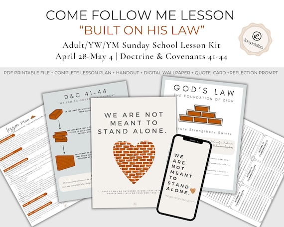 LDS Youth Lesson, LDS Lesson Plan, April 28-May 4, Come Follow Me D+C Section 41-44 lds Adult Sunday School Teaching Help Printable Handout