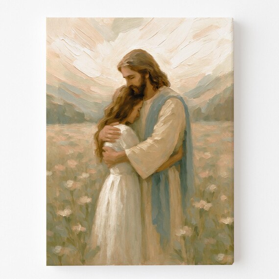 He Knows Me, Christian Wall Art, Jesus Hugging Woman, Jesus Art, LDS Prints, Bible Art, Jesus with Woman, Jesus Wall Art, LDS Printable Art