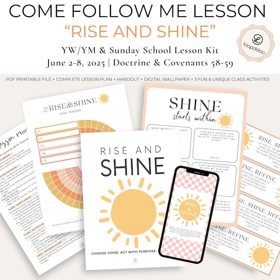 LDS Youth Lesson, LDS Young Women Lesson, June 2-8, Come Follow Me D+C Section 58-59, Youth Sunday School Teaching Help Printable Handout