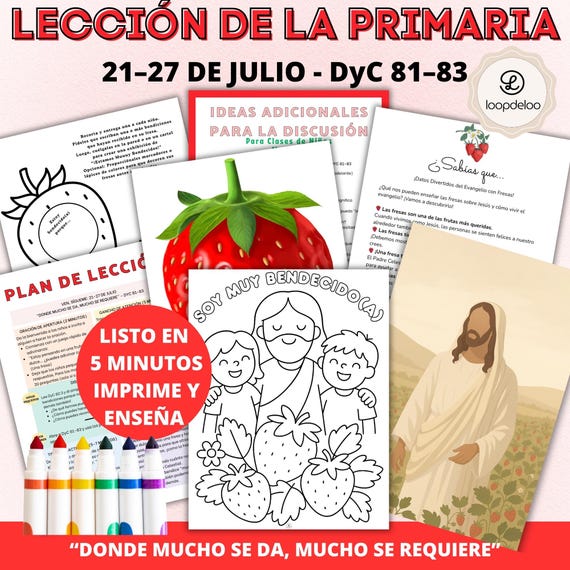 21-27 Julio, Lección de la Primaria/Guardería SUD | Ven, Sígueme 2025, DyC 81-83, Donde mucho se da mucho se requiere, Ayuda Para el Maestro