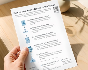 Family History Guide: Ordinances Ready Steps - LDS Temple Prep (PDF Download)