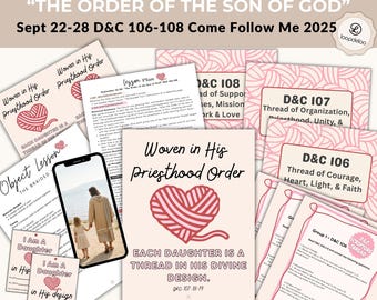 Sep 22-28 LDS Young Women Lesson Kit: &quot;The Order of the Son of God&quot; - D&C 106-108 (Digital Download) Come Follow Me 2025, Printable Teaching