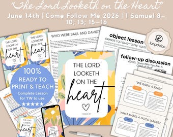 14 de junio, Kit de lecciones para mujeres jóvenes SUD, Ven, sígueme 2026, “El Señor mira el corazón” 1 Samuel 8–16, Plan de lección imprimible para jóvenes