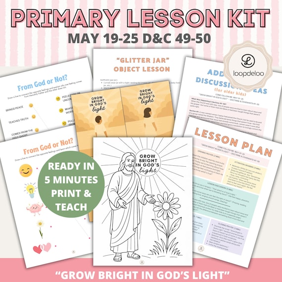 May 19-25, LDS Primary Lesson, Come Follow Me Primary, Doctrine & Covenants 49-50, Primary Teacher Help, LDS Nursery Lesson Printable Lesson