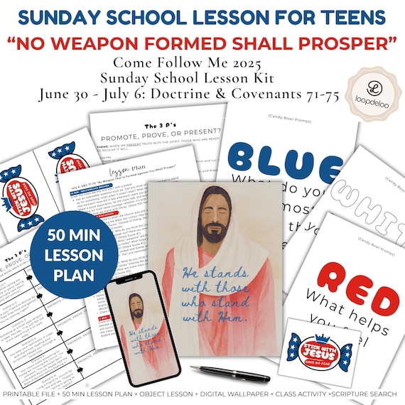 June 30-July 6, LDS Youth Sunday School Lesson, D&C 71-75, Come Follow Me 2025, No Weapon That Is Formed, LDS Class Printable Bundle Kit
