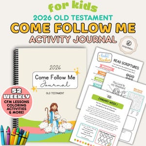2026 Come Follow Me Activity Journal for Kids | Old Testament Weekly Coloring Pages, Activities & Habit Tracker | Printable Download