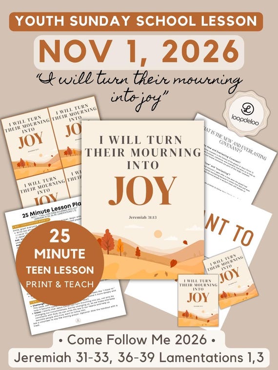 November 1, LDS Youth Sunday School Lesson | 25-Min CFM 2026 Lesson Kit for Studying Jeremiah and Lamentations