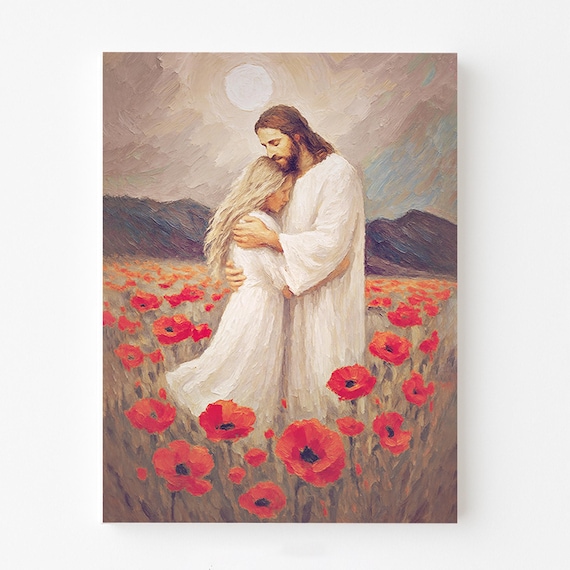 Held by Him, Christian Wall Art, Jesus Hugging Woman, Jesus Art, LDS Prints, Bible Art, Jesus with Woman, Jesus Wall Art,