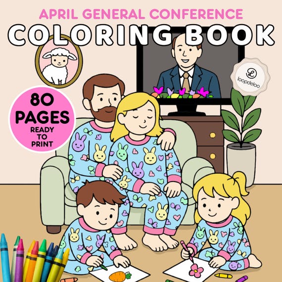 April General Conference Primary-Age Coloring Book | LDS Kids Activity Bundle (Digital Download and Printable)