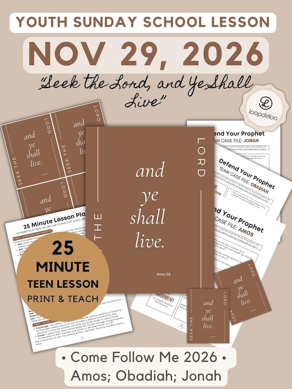 November 29, LDS Youth Sunday School Lesson | 25-Min CFM 2026 Lesson Kit for Studying Amos, Obadiah, and Jonah
