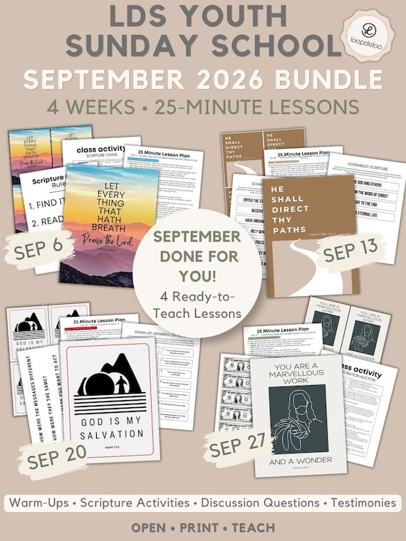 LDS Youth Sunday School Lessons | September 2026 Come Follow Me Bundle | 25 Minute Printable Lesson Plans for Psalms, Proverbs, and Isaiah