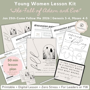 25 januari, LDS-lessenpakket jongevrouwen, Come Follow Me 2026, The Fall of Adam and Eve (digitaal en afdrukbaar)