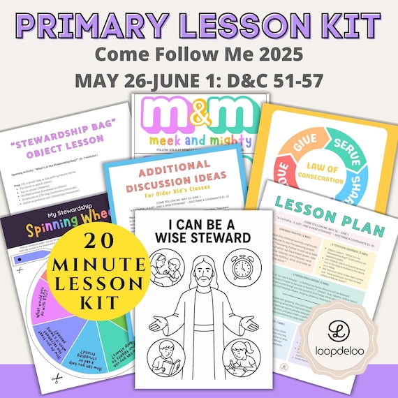 May 26-June 1, LDS Primary Lesson, Come Follow Me 2025, Doctrine & Covenants 51-57, Primary Teacher Help LDS Nursery Lesson Printable Lesson