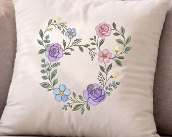 Embroidered Magic In Bloom Mickey Ears Pillow Case, Disneyland Magic Inspired, Machine Embroidery, Magical Bedroom Decor