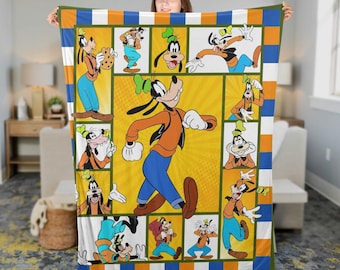 Goofy Cute Movie Fleece Blanket, Disneyland Goofy Funny Blanket, Baby Blanket Gift, Birthday Gifts For Kids Teen Adult