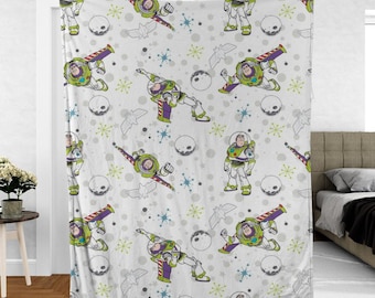 Buzz Lightyear Toy Story Fleece Blanket, Disneyland Lightyear Funny Blanket, Birthday Boy Gift, Magic Kingdom Blanket