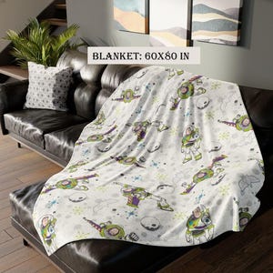Buzz Lightyear Toy Story Fleece Blanket, Disneyland Lightyear Funny Blanket, Birthday Boy Gift, Magic Kingdom Blanket 60x80 in