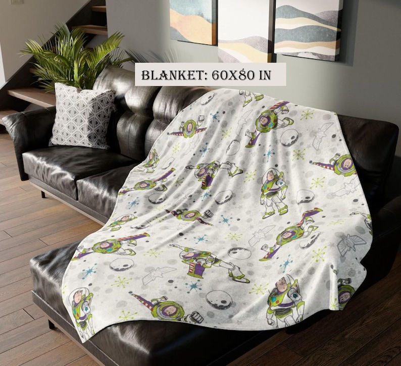 Buzz Lightyear Toy Story Fleece Blanket, Disneyland Lightyear Funny Blanket, Birthday Boy Gift, Magic Kingdom Blanket 60x80 in