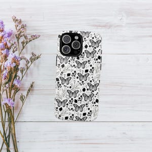 Butterfly Phone Case, Wildflower Butterfly Phone Case for iPhone 16,15,14,13, Samsung, Google, Floral Phone Cover, Nature Lover Gift