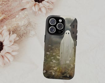 Ghost Phone Case, Halloween Phone Case for iPhone 16, 15, 14, Samsung Galaxy, Google Pixel, Spooky Phone Cover, Ghost Floral Phone Case