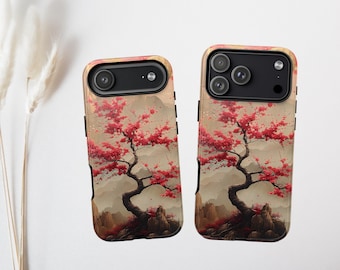 Cherry Blossom-telefoonhoesje voor iPhone 17, 16, 15, 14, Samsung, Google, bloementelefoonhoes, aquarel Sakura-telefoonhoesje