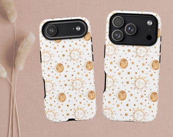 Sun and Moon Tough Case, Celestial Phone Case For iPhone 17, 16, 15, 14, Samsung Galaxy, Google Pixel, Astrology Gift