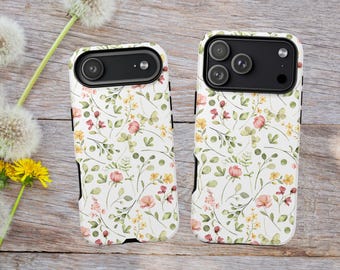 Funda de flores silvestres para iPhone 17, 16, 15, 14, Samsung, Google, funda floral