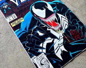 Venom Comic Book Rug - Superhero Bedroom Decor, Marvel Fan Gift, Unique Floor Accent for Kids & Adults