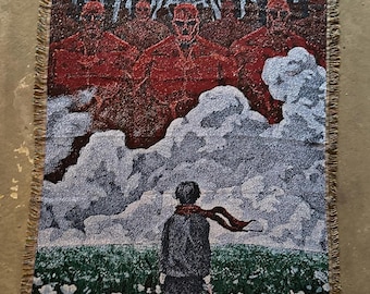 Attack on Titan Woven Tapestry Blanket, Eren Yeager Anime Wall Art & Throw Blanket, Manga Decor, Otaku Gift, Japanese Anime Wall Hanging
