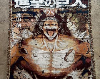 Attack on Titan Tapestry – Anime Wall Hanging | Eren Yeager & Levi Woven Wall Art | Japanese Manga Room Decor for Bedroom and Living Room