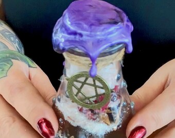 Magic Protection Spell Jar: Home Blessing with Crystals & Herbs