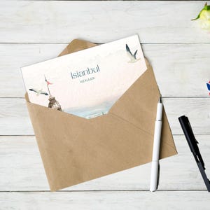 Conjunto de cartões postais de Istambul para impressão, faça você mesmo, cartões comemorativos de Istambul, download digital, imprima em casa, cartões com os pontos turísticos de Istambul, presente para viajantes