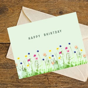Printable Wildflower Greeting Card Set: Watercolor Nature Cards (Digital Download)