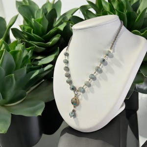 tree of life pearl and macrame necklace