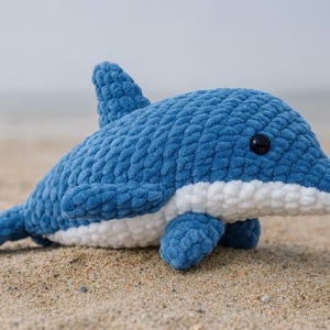 Dylan the Dolphin Crochet Pattern, Amigurumi Sea Animal PDF, Cute Dolphin Plush Toy, DIY Ocean Friend, Easy Crochet Gift