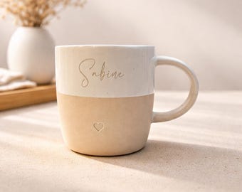 Simple, personalized mug as a personalized gift - with/without handle - Mother's Day - Father's Day - Coffee mug - Minimalist