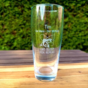 Personalized beer glass birthday greeting with laser engraving
