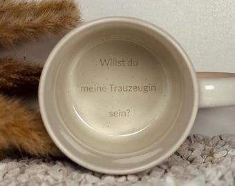 Bodengravur - Schlichte personalisierte Tasse, im modernen Look - mit/ ohne Henkel - Muttertag - Trauzeugin fragen - Hochzeit - Kaffeetasse
