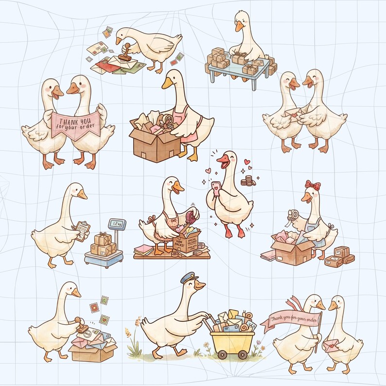 Goose Envelope Postcrossing Stickers, Shipping Box Seals, Envelope Sealing Art, Cozy ...